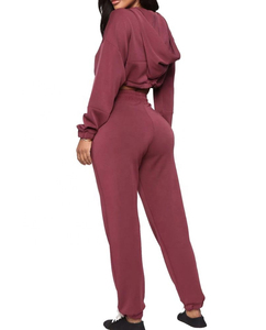 Conjunto Deportivo de Dos Piezas para Mujer 2026: Sudadera con Capucha y Pantalones Jogger, Top Corto - Product Image 2