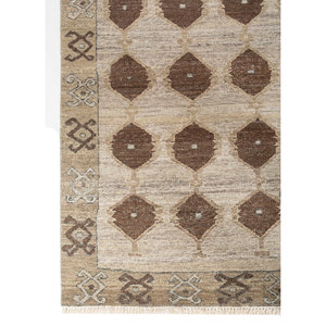 Alfombra de Lana Tejida a Mano con Diseño Geométrico Verde Erbe, Alfombra Rectangular Grande para Sala de Estar, Pasillo, Diseño de Rompecabezas - Product Image 4