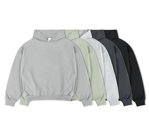 Sweat à capuche unisexe sans poche, coupe ample, en polaire d'hiver, 500 g/m², poids lourd, motif personnalisé, pull à col rond pour homme - Product Image 2