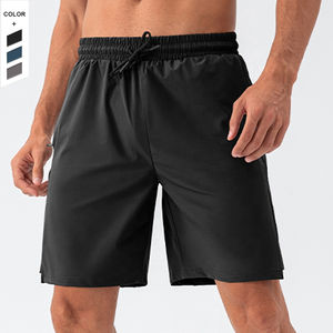 Pantalones cortos deportivos transpirables de secado rápido para hombre con logotipo personalizado, entrenamiento físico informal, tira reflectante, diseño de impresión sólida, LICRA - Product Image 3