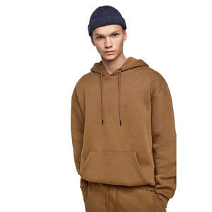 Ensemble de survêtement en molleton minimaliste marron, sweat-shirt uni décontracté et pantalon de jogging, logo personnalisé, tenue de détente confortable pour femmes et hommes - Product Image 5