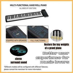Piano de Mano Plegable de 61 Teclas, <span class=keywords><strong>Teclado</strong></span> Electrónico de Silicona Portátil, Instrumento Musical Multifunción para Principiantes OEM - Product Image 3