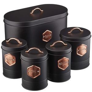 Customizable 5-Piece <b>Tea</b> Biscuit <b>Canister</b> <b>Set</b> Handmade Top Metal Flip Top for Home Kitchen Parties Food Storage Container - Product Image 6