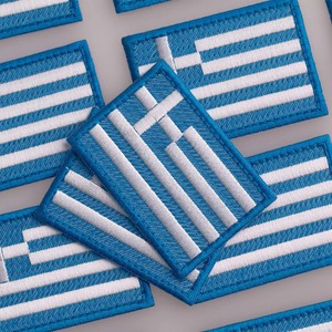 L'écusson du drapeau grec, le drapeau du pays de l'emblème national de la Grèce, fer brodé sur - Product Image 4