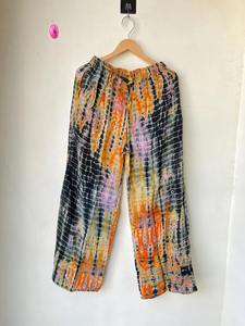 Ensemble de pyjama fait main Tie Dye Sari indien bohème en soie vêtements de nuit d'été vêtements de nuit légers Boho soie mélangée Boho vêtements de détente - Product Image 4