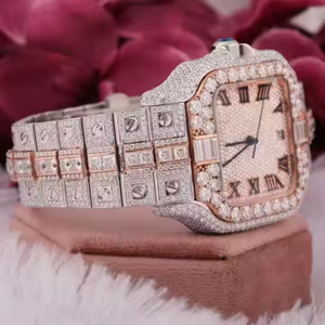 Hot Selling Men's Wrist <b>Watch</b> High Quality VVS Moissanite Diamond Stainless Steel Band Quartz Movement. Iced Hip Hop Style Glass - Product Image 6