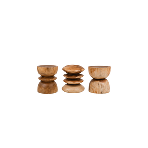 ARTERRA Premium Teak Wood Pedestal <b>Stool</b> Modern Round Side <b>Table</b> Luxury Accent End <b>Table</b> for Living Room - Product Image 1