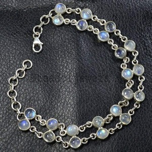 Pulsera Unisex Clásica de Plata de Ley 925 con Piedra Lunar Arcoíris Natural, de Lujo, Más Vendida, para Cumpleaños y Aniversarios, en Oferta - Product Image 5