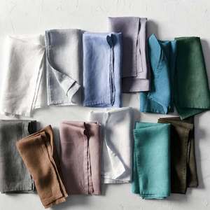 Serviette de table en toile de lin et coton rose mouchoir en polyester serviettes en lin multicolore serviettes de table personnalisées en lin pur 100% - Product Image 3