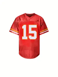 Maillot de football américain sublimé respirant grande taille à manches courtes coupe ample avec impression personnalisée du nom de l'équipe - Product Image 6
