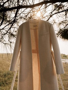 Abrigo largo de lana de Tweed para mujer con correas, superventas, abrigo de invierno para mujer, precio de fábrica, diseño de abrigos hechos a mano NAAMAH de lujo - Product Image 3