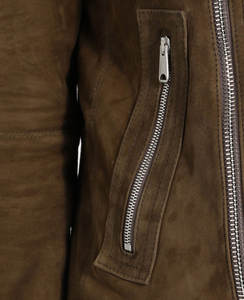 OEM personalizado cremallera logotipo negro tejido moda Otoño transpirable más vendidos hombres chaqueta de cuero de ante - Product Image 3