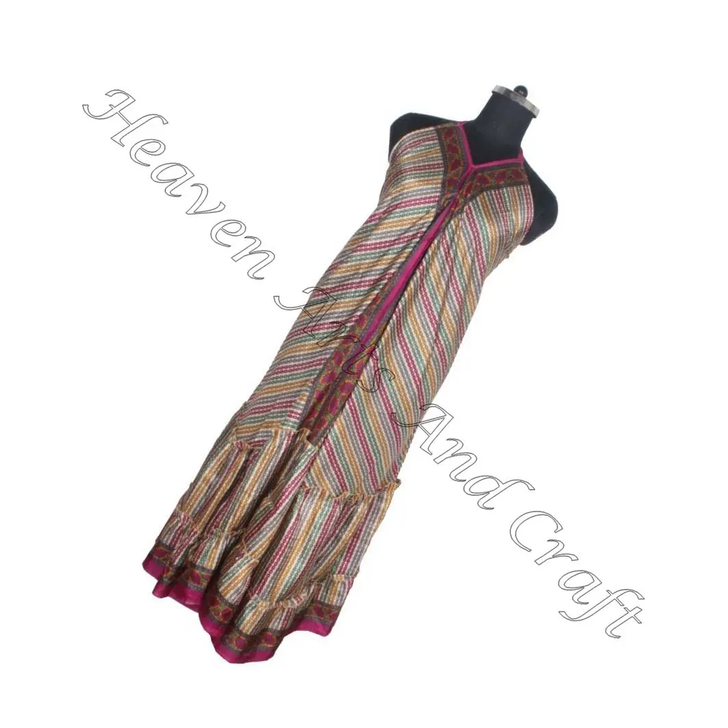 SD021 Saree / Sari / Shari abbigliamento indiano e pakistano dall'india Hippy India Boho nuovo Design Vintage in seta Saree multicolore