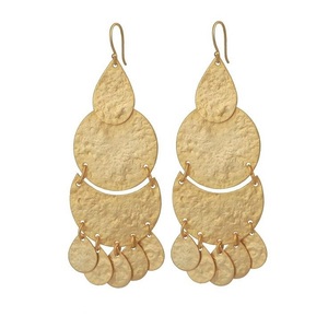 Gancho para pendientes de latón de la mejor calidad 100%, joyería de latón macizo martillado Tribal elegante con perlas y diamantes para regalos - Product Image 1