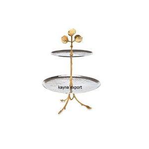 Indian Handicraft Eco-Friendly CE Certified Metal Cake <b>Stand</b> Embossed Design Mirror Polished Event Party Decoration <b>Cupcake</b> - Product Image 3