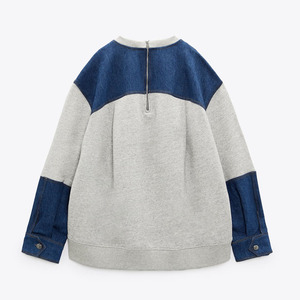 OEM nuevo diseño con capucha 100% algodón sólido logotipo personalizado sudadera/Tasa de fábrica de alta calidad última mujer contraste sudadera 2025 - Product Image 3
