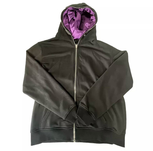 2024 más vendido personalizado 100% algodón polar sólido con capucha cremallera completa transpirable de talla grande Sudadera con capucha con para - Product Image 3