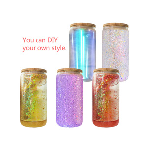 Globo de nieve de cristal de doble pared vacío, vaso de cerveza preperforado con agujero, 12oz, 16oz, 20oz, sublimación - Product Image 1