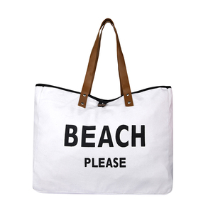 Imprimé numérique grande capacité toile dames femmes main sac à provisions écologique portable épaule plage fourre-tout fermeture éclair lettre - Product Image 4