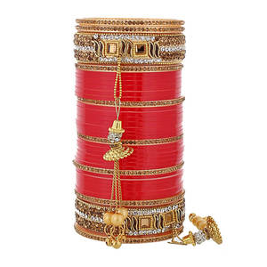 Juego de brazaletes nupciales con diseño de bordado personalizado de fabricantes profesionales Servicios OEM Conjuntos de Churiya de boda - Product Image 3