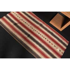 Alfombra de área grande turca Vintage, retales rojos y marrones, técnica de tejido plano de lana tejida, sala de estar látex para Decoración Para, coche, 29x54 pies - Product Image 4