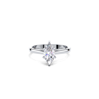 Bague de fiançailles solitaire en diamant de laboratoire taille marquise 1 carat certifié IGI en argent sterling 925 massif