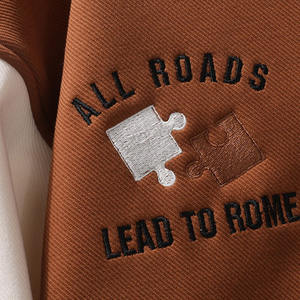 OEM bordado Varsity chaqueta contraste Color Patchwork hombres béisbol chaquetas algodón Letterman chaqueta - Product Image 5