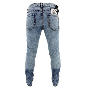 <b>Men</b> Denim Jeans Slim Fit <b>Stretch</b> Ripped Distressed Vintage Y2K Pencil Pants Streetwear Casual Eco-Friendly Breathable Custom OEM - Product Image 3
