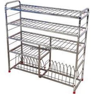 Unique Convenient Lightweight Metal Kitchen Racks With Smooth Finishes for Kitchen Ware Food Items & <b>Utensil</b> <b>Storage</b> Organizing - Product Image 6