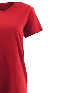 <b>Women</b> <b>Red</b> Plain Crew Neck <b>T</b> <b>Shirt</b> Soft Cotton Fabric Comfortable Short Sleeve Casual Top for Daily Wear and Summer Fashion - Product Image 3