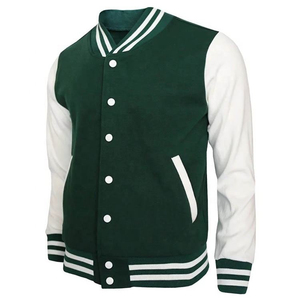 Parches bordados personalizados Hombres Letterman chaqueta Baseball Street Tallas grandes Manga de cuero Varsity Jacket - Product Image 4