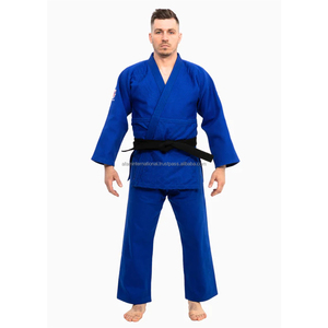 Vente en gros uniforme bleu judo judo blanc gi 800 + 280g 100% coton sérigraphie unisexe judogi logo personnalisé - Product Image 2