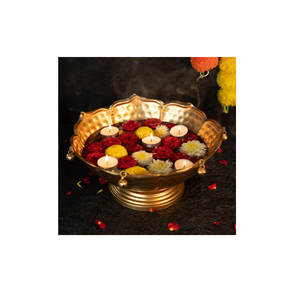 Diferentes diseños de antigüedades, venta de pedestal de latón, centro de mesa, tasa razonable, cuencos de metal para Festival Urli para el hogar - Product Image 1