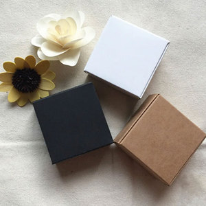 Noir Blanc Kraft Papier Cadeau Emballage Boîte Carton Boîte En Carton Savon Bijoux Bonbons Paquet Emballage Papier Boîte Petite - Product Image 4