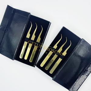 Pinzas de Acero Inoxidable GETUP BROSONS IMPEX con Punta de Fibra de Plasma Dorada Lisa, Antiestáticas, Antimagnéticas, de 10 mm - Product Image 6