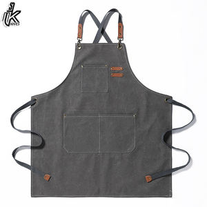 Delantales de cocina impermeables con logo personalizado, poliéster, 100% algodón orgánico, lienzo, para chef - Product Image 4