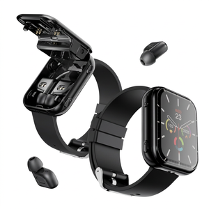 Montre connectée Sower avec écran tactile de 1,8 pouce, étanche IP67, avec écouteurs, appels Bluetooth, suivi d'activité physique, bracelet en silicone unisexe - Product Image 1