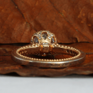 Anillo de compromiso de diamante cultivado en laboratorio de corte redondo de 1,2 quilates, regalo de aniversario de diamante CVD de oro rosa para ella - Product Image 4