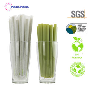 Pajitas de Chlorella sin plástico compostables 100% ecológicas 12x210mm para fiestas - Product Image 2