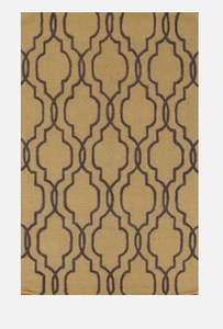 Tapis moderne marocain à motif de treillis Tapis géométrique intérieur/extérieur, design beige et marron pour le salon ou le patio - Product Image 4