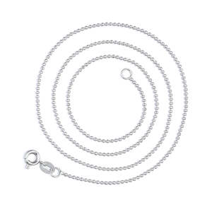 Collana con Catena a Sfere Placcata in Oro Bianco 14K con Diamante, Stile Religioso, Ideale come Regalo - Product Image 1
