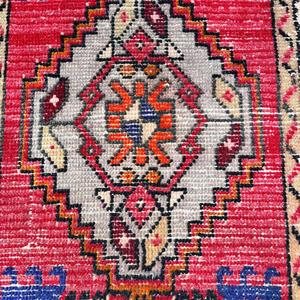1.6x3.2 ft Rug, Turkish Vintage Rug, <b>Red</b> Blue Southwestern <b>Wool</b> Rug - Product Image 4