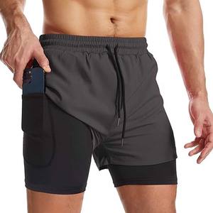 Pantalones cortos para correr de 5 pulgadas para hombre, pantalones cortos de entrenamiento atlético de secado rápido para hombre 2 en 1, ropa de entrenamiento atlético para gimnasio rápido, bolsillos laterales - Product Image 4