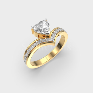 Luxury Gold Silver Rhodium Plated SweetHeart 0.50 Ct Moissanite Heart Cut Religious Style Women's Wedding <b>Ring</b> Third Party - Product Image 5