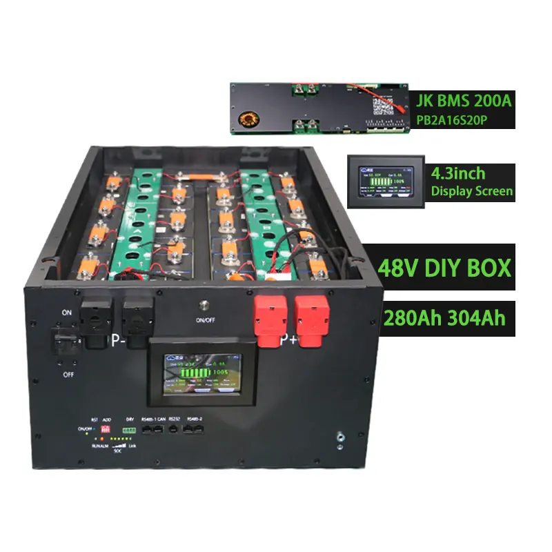 YIXIANG 15kwh Customized 24V 48V 230AH 280AH 16s Diy JK 200A BMS Lifepo4 Battery Box Empty Battery Box Lifepo4