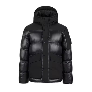 Chaqueta de Plumón Larga de Invierno para Hombre, Personalizada, con Capucha, Cortavientos, Impermeable, Transpirable, Rellena de Algodón, Estilo Urbano, Abrigada para Exteriores, de Nailon - Product Image 1