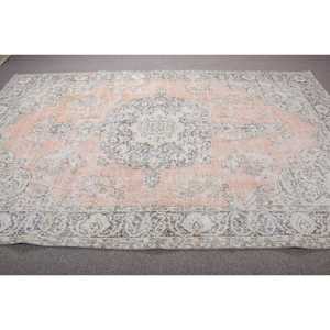 Tapis turc vintage 6,6x10,6 pi (202x322 cm), tapis uni gris orange - Product Image 3