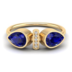 Bague REYES en argent sterling 925 avec saphir bleu de luxe et moissanite, certifiée GRA, bijoux fins pour femmes - Product Image 6