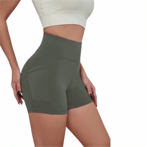 2024 nouveauté femmes sport fitness biker taille haute sexy respirant sans poche yoga scrunch bout à bout shorts - Product Image 3