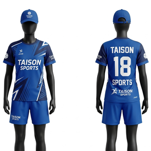 Custom Sublimation Floor Ball Jersey Set 180 GSM Breathable Polyester Grey Navy Side Panels Mesh Fit - Product Image 5